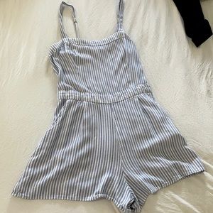 blue and white romper/ jumpsuit from hollister